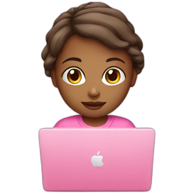 girl pink laptop emoji