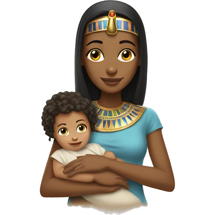 egyptian girl with baby  emoji