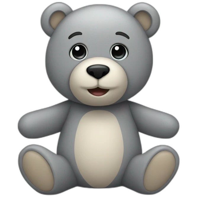 Grey teddy bear emoji