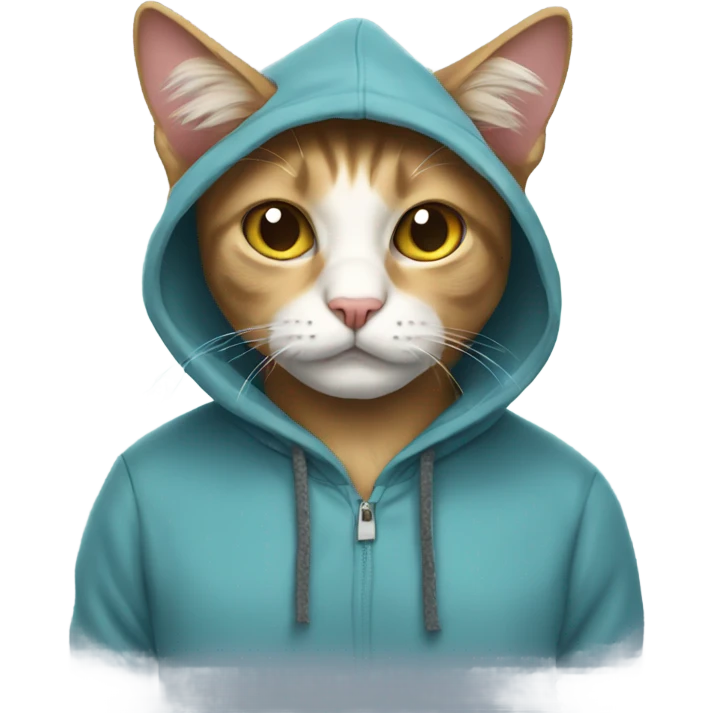 Cat wearing a hoodie emoji