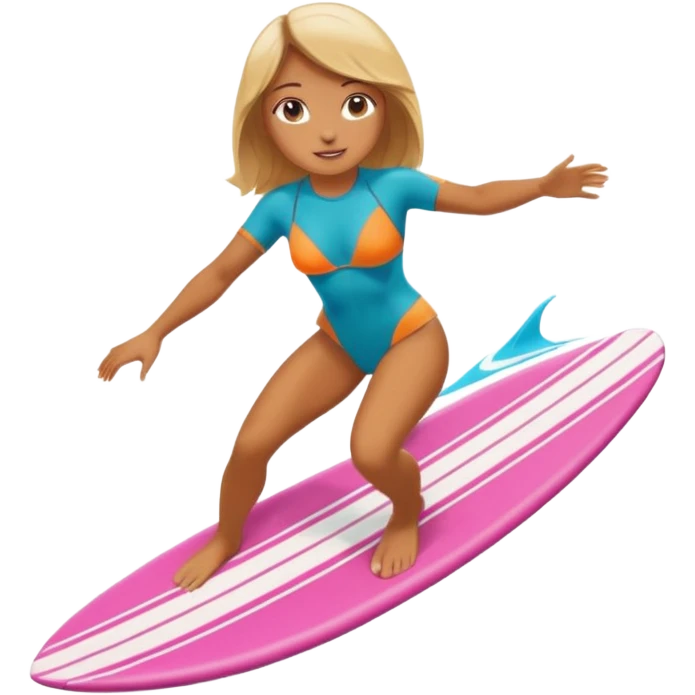 girl is surfing emoji