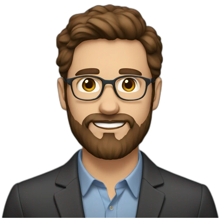 30 year old English teacher fit man bearded brown hair from Spain emoji