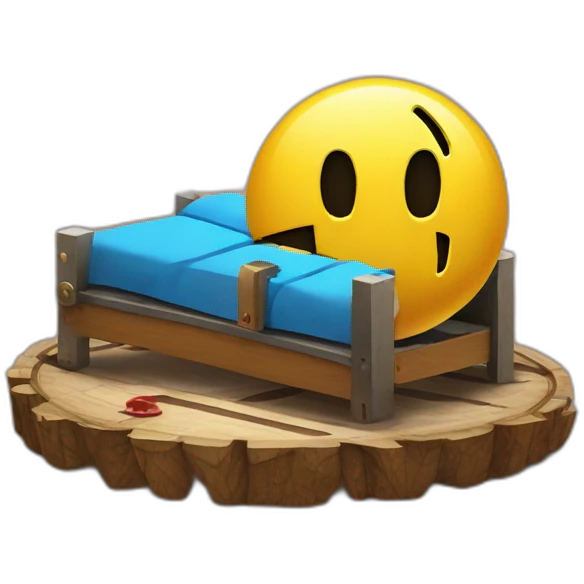 Pac-Man is sleeping on a bear trap emoji