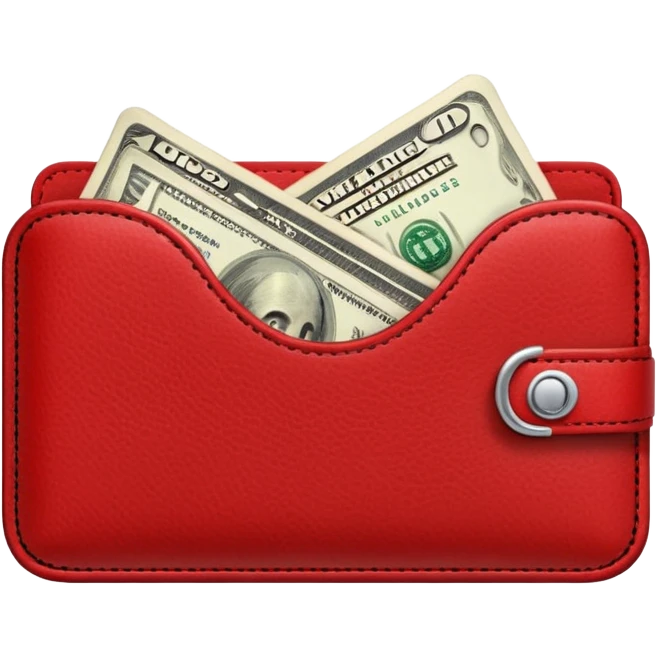 Red wallet with dollars emoji