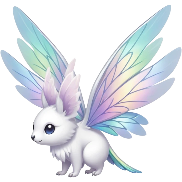 Iridescent white pale wings-ears, fairy-like-fakemon-creature  emoji