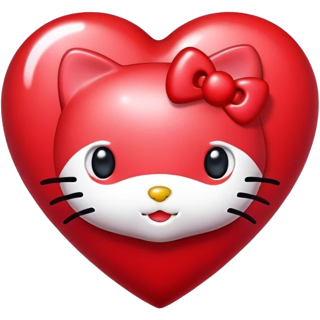 cute red hello kitty heart emoji
