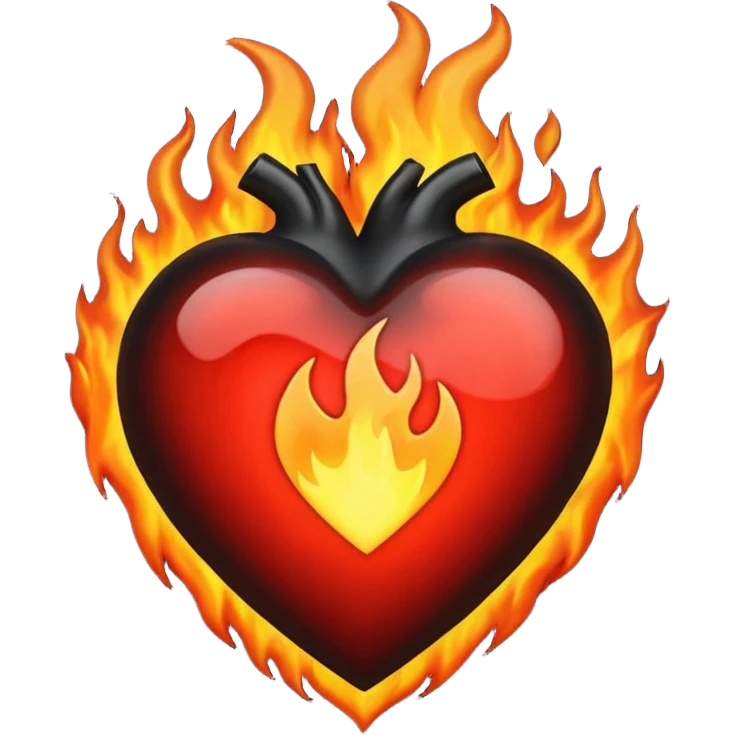 A black love hurt in black fire emoji