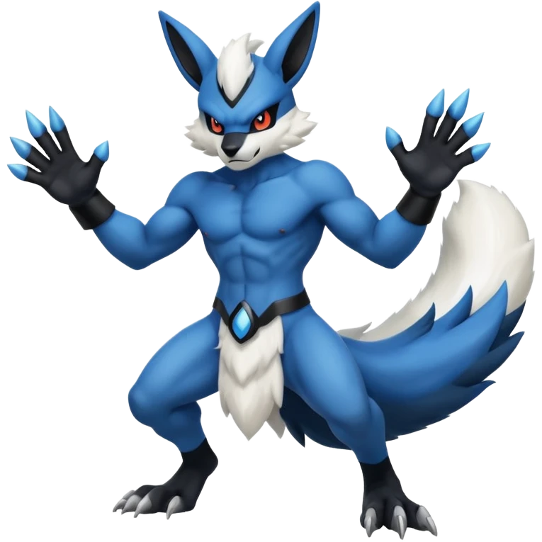 Mega lucario and Absol fusion full body emoji