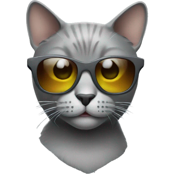 Grey cat with sunglasses emoji