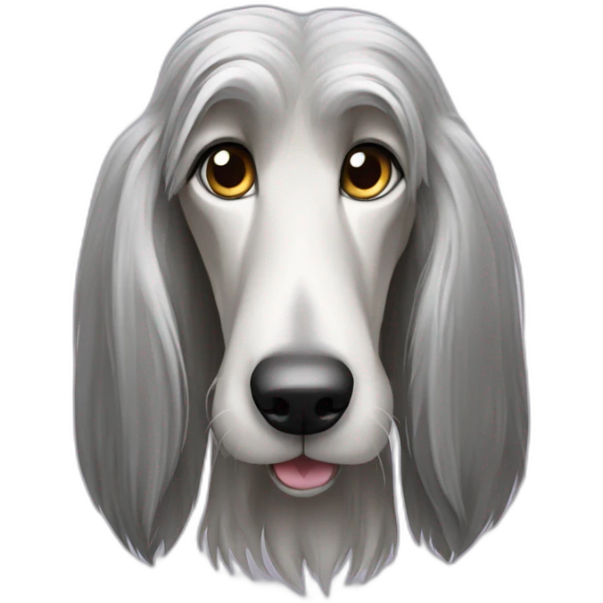silver afghan hound emoji