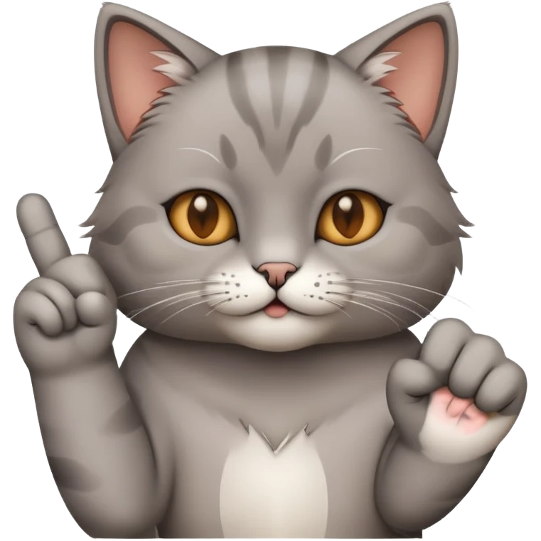 Cat showing middle finger emoji