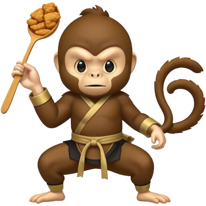 Fried chicken eating a ninja monkey emoji