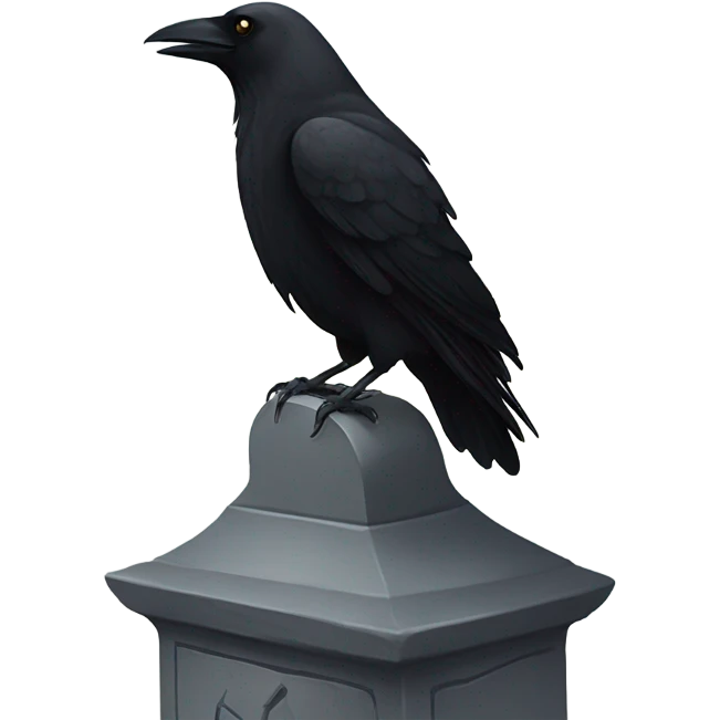 crow sitting on a grave emoji