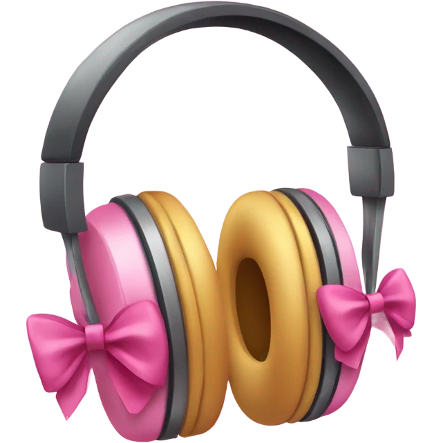 pink bow on headphones  emoji