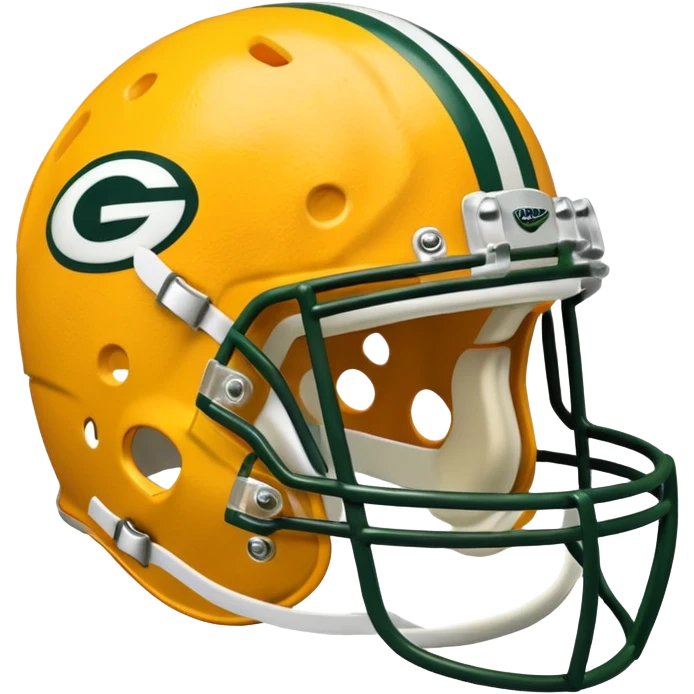 Green Bay packers helmet with a heart near it that looks like cheese inside emoji