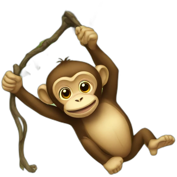 a monkey hanging from a tree emoji