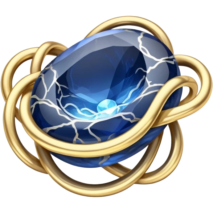 delicate floating gold chain cradling a deep blue stone with swirling white and gray veins, glowing faintly like stars and moonlight, radiating mystery and magic emoji