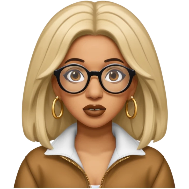 rapper Cardi B wear glasses emoji