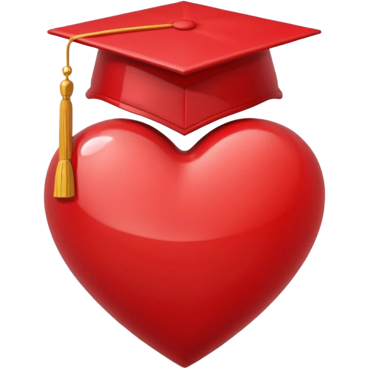 heart with a graduation cap motif emoji