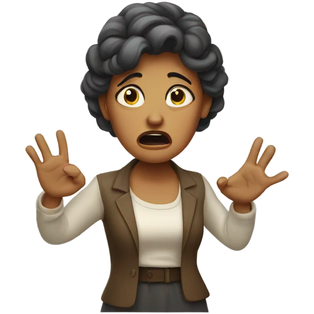 lady irritated with hand out emoji