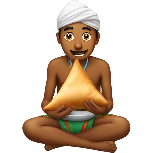 Indian eating a samosa emoji