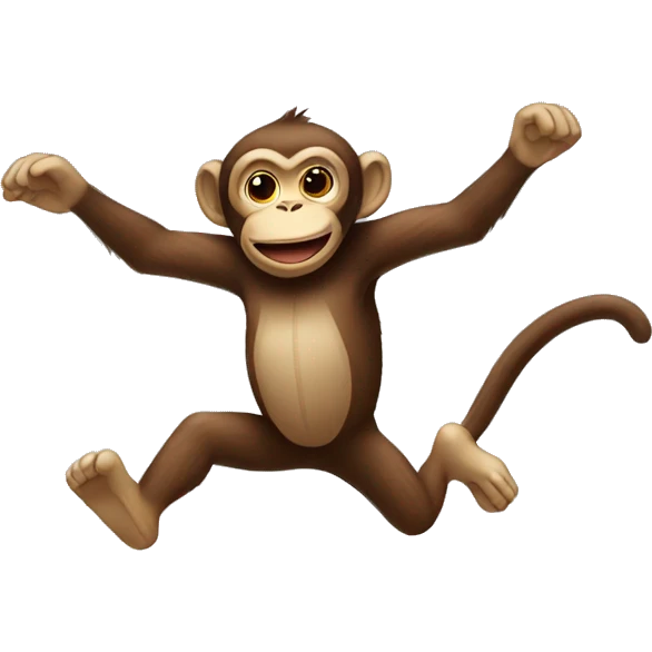 Monkey jumping on trampoline  emoji