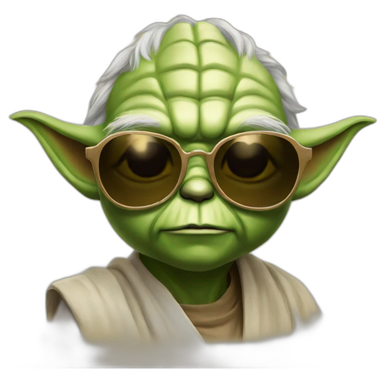 Yoda with sunglasses emoji