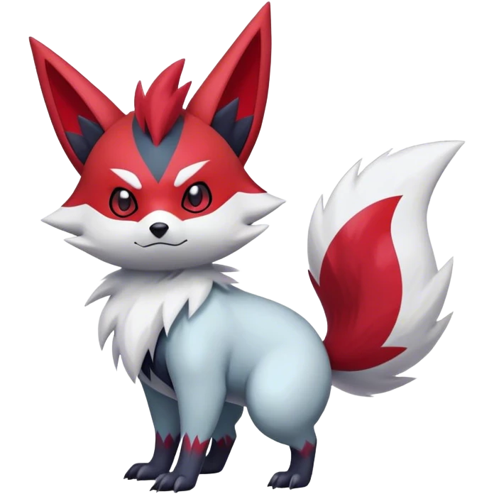 Epic Shiny Cool Cute Kawaii Zangoose-Zorua-Zoroark-Pokemon-fakemon-hybrid-animal Full Body  emoji