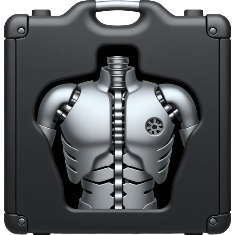Minimalistic flat vector icon, iOS style, thin black contour on white background. Human silhouette with gear inside the chest. Clean, no text, no shadows emoji