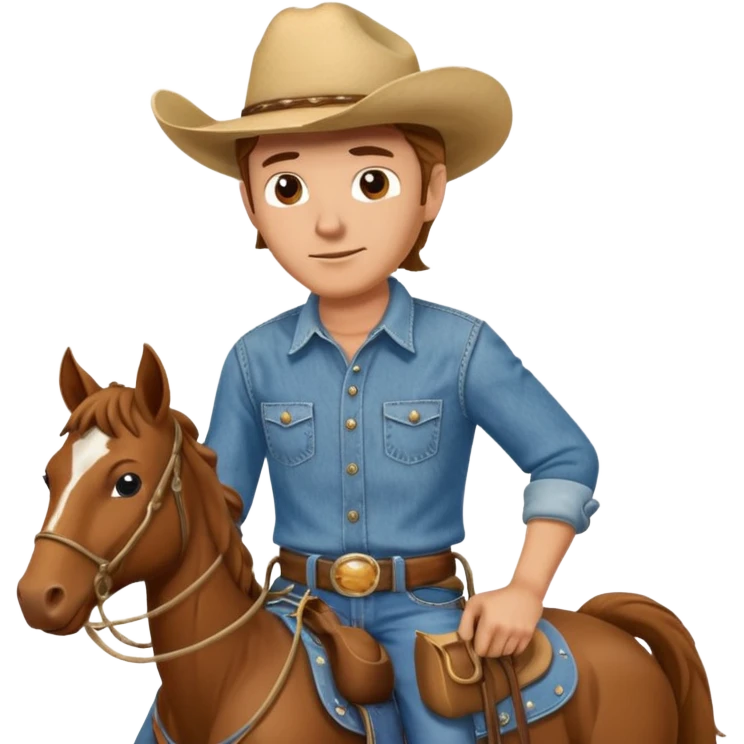 Rancher Riding A Horse And Roping Cattle emoji