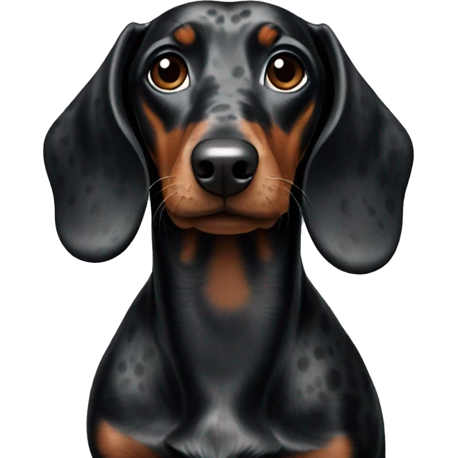 Black dachshund with grey spots emoji