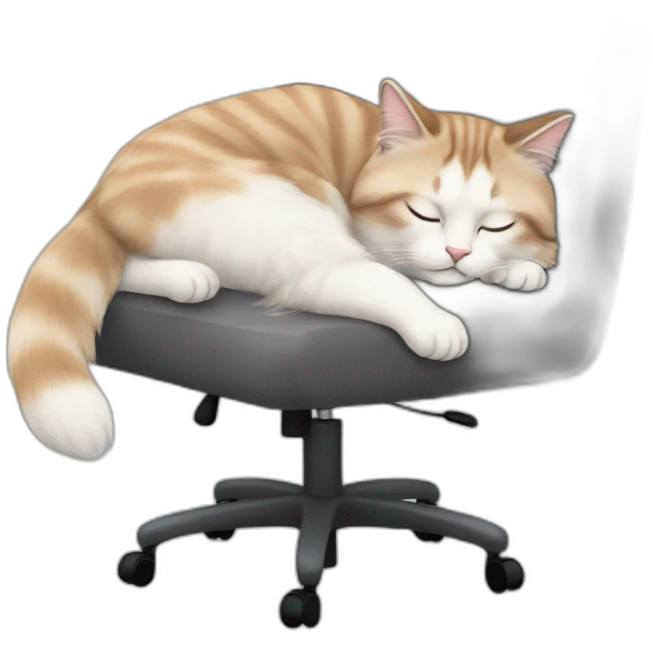 ragdollcat sleeping on office chair emoji