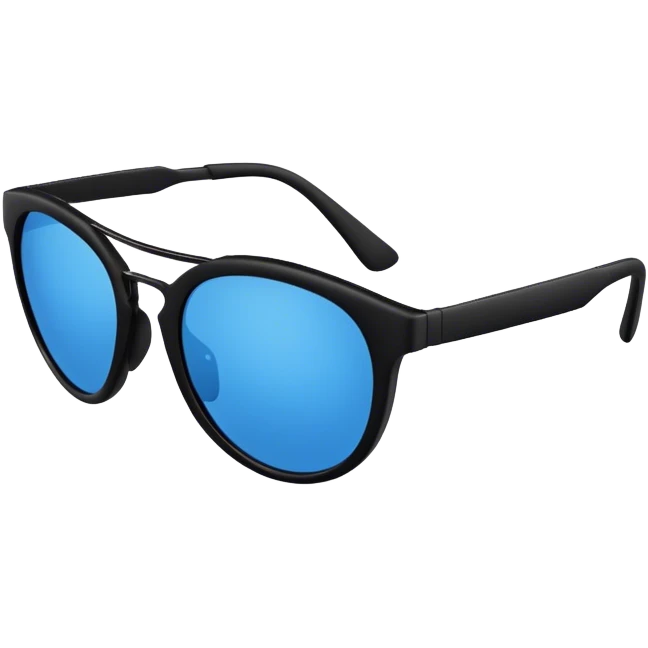 A stylish sunglasses with a bold, modern design, featuring blue lenses and a matte black frame, perfect for a sleek and trendy look. no head no face emoji