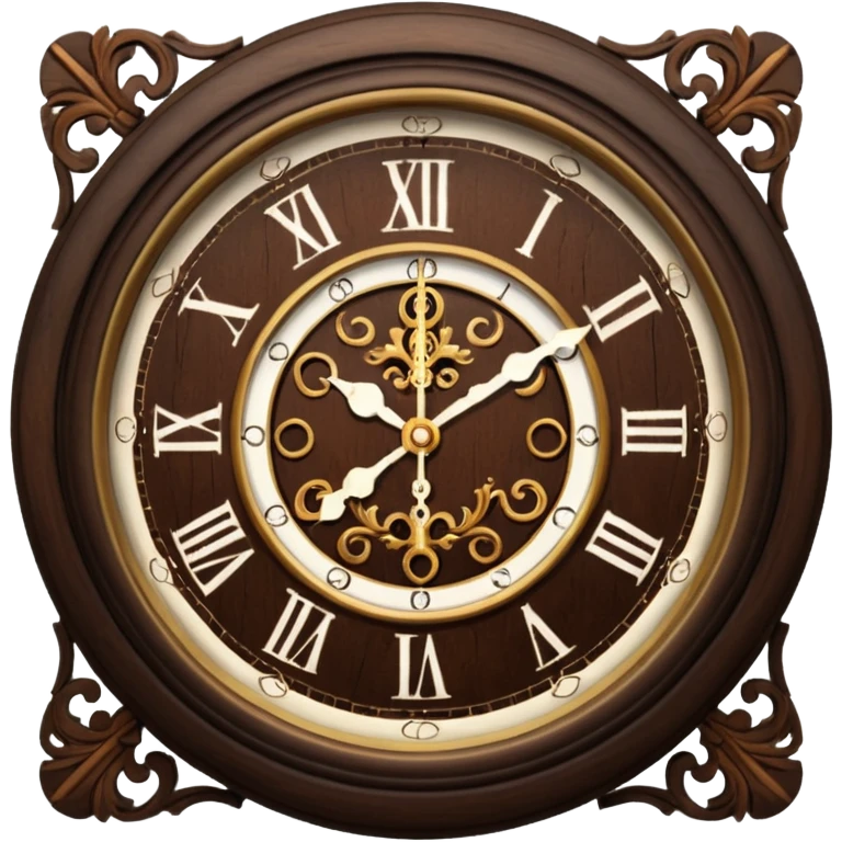 Dark brown old clock emoji