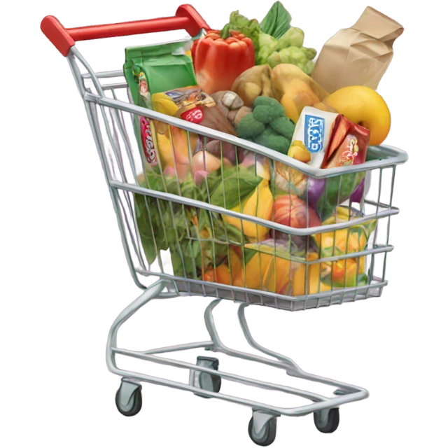 shopping cart with groceries emoji