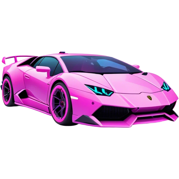 neon Lamborghini with cyber punk emoji