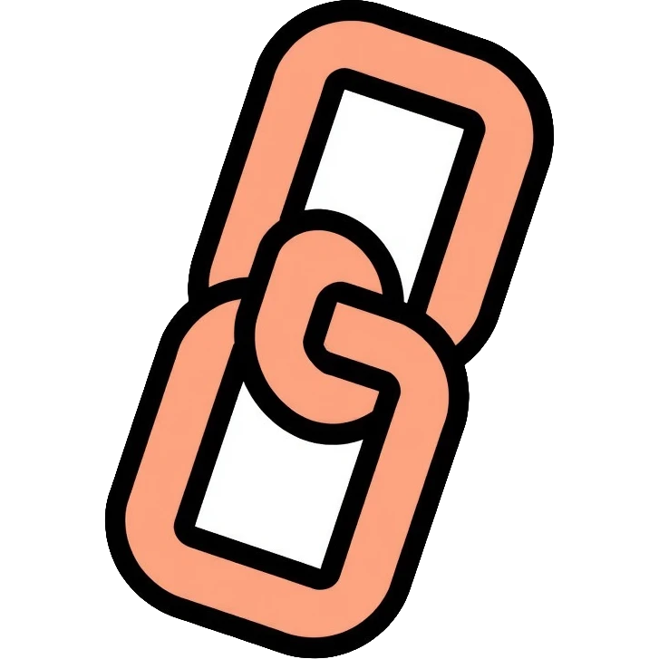 Two interlocking chain links, clean outlined style, representing the connection and stacking of habits emoji