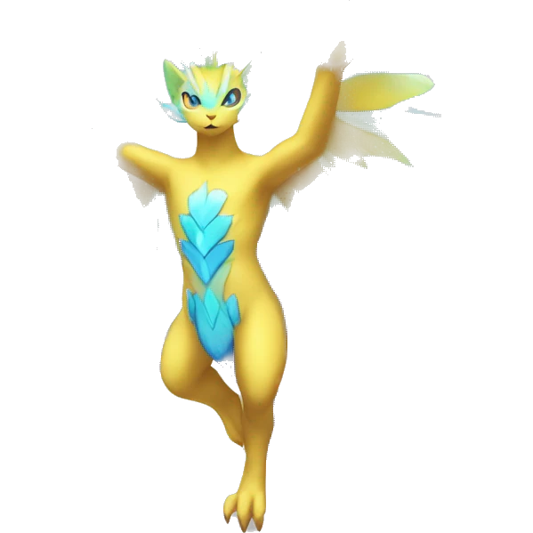 Celestial Godly Crystallic Colorful Vibrant Colors Flying Advanced Fakémon-Legendary-Pokémon-Creature Full Body emoji