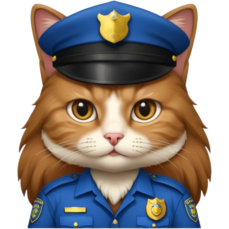long-haired cat police emoji