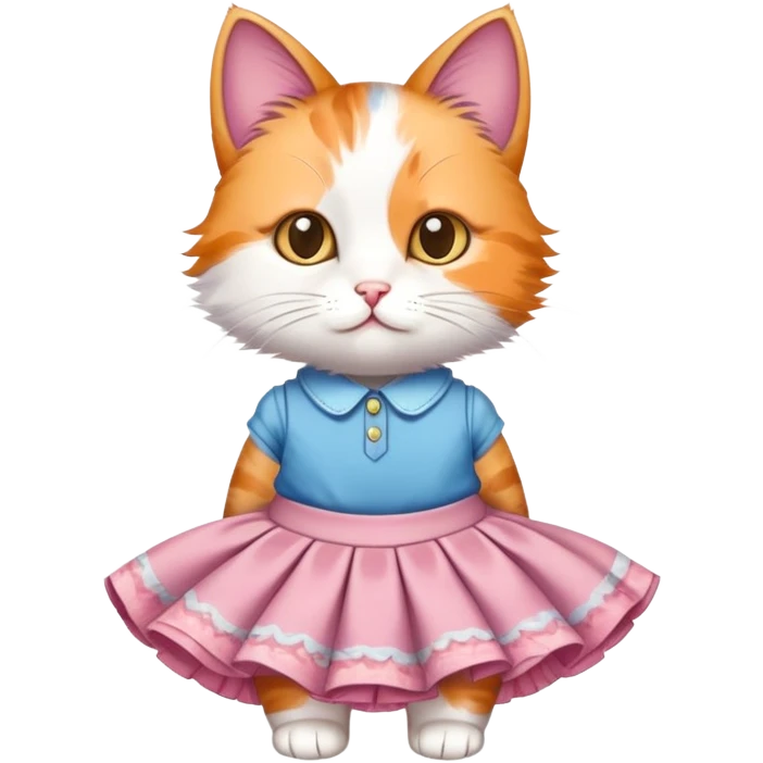 Little cat wearing skirt  emoji