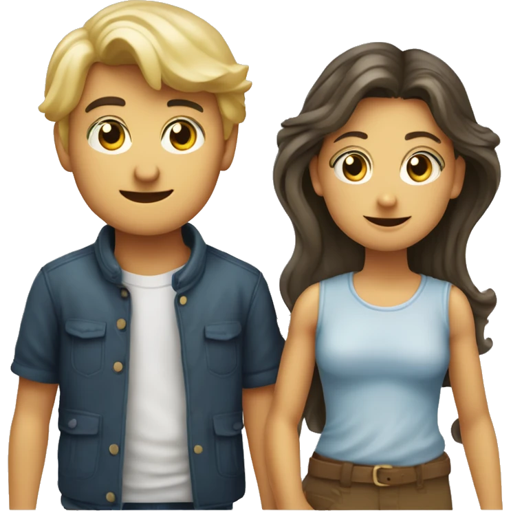 Ragazza bionda che abbraccia un ragazzo bruno e un bambino bruno emoji