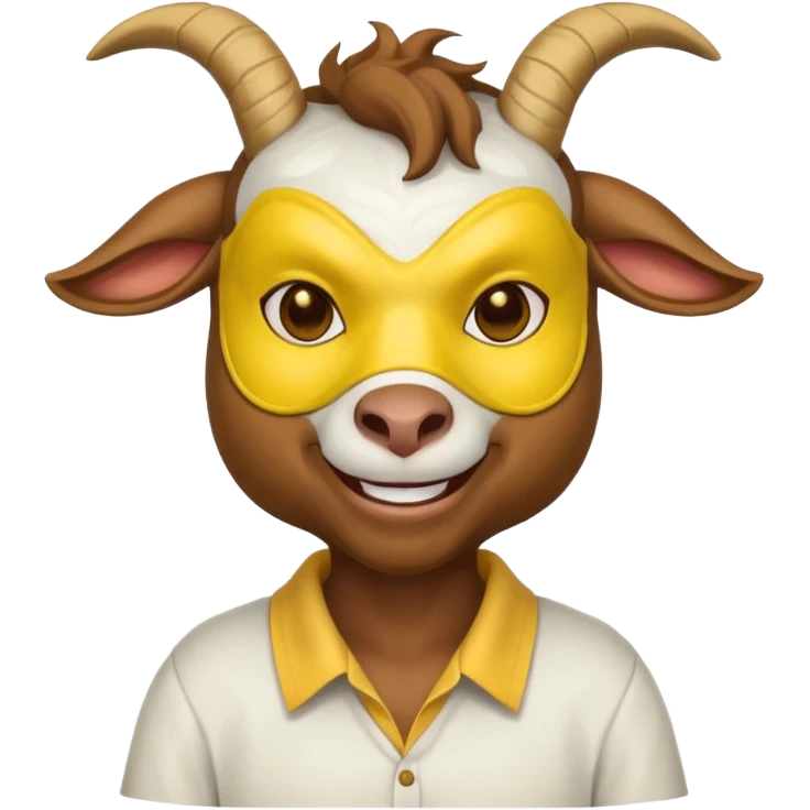 a goat with yellow mask and wearing shirt emoji