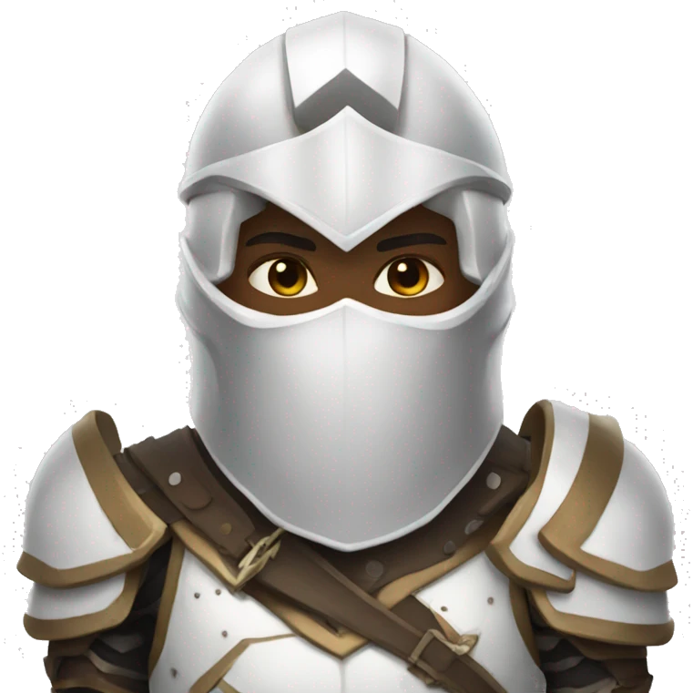 human with heavy white armor fantasy emoji