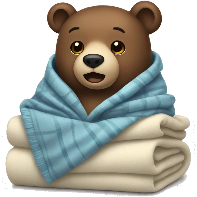 bear cozy in blanket emoji