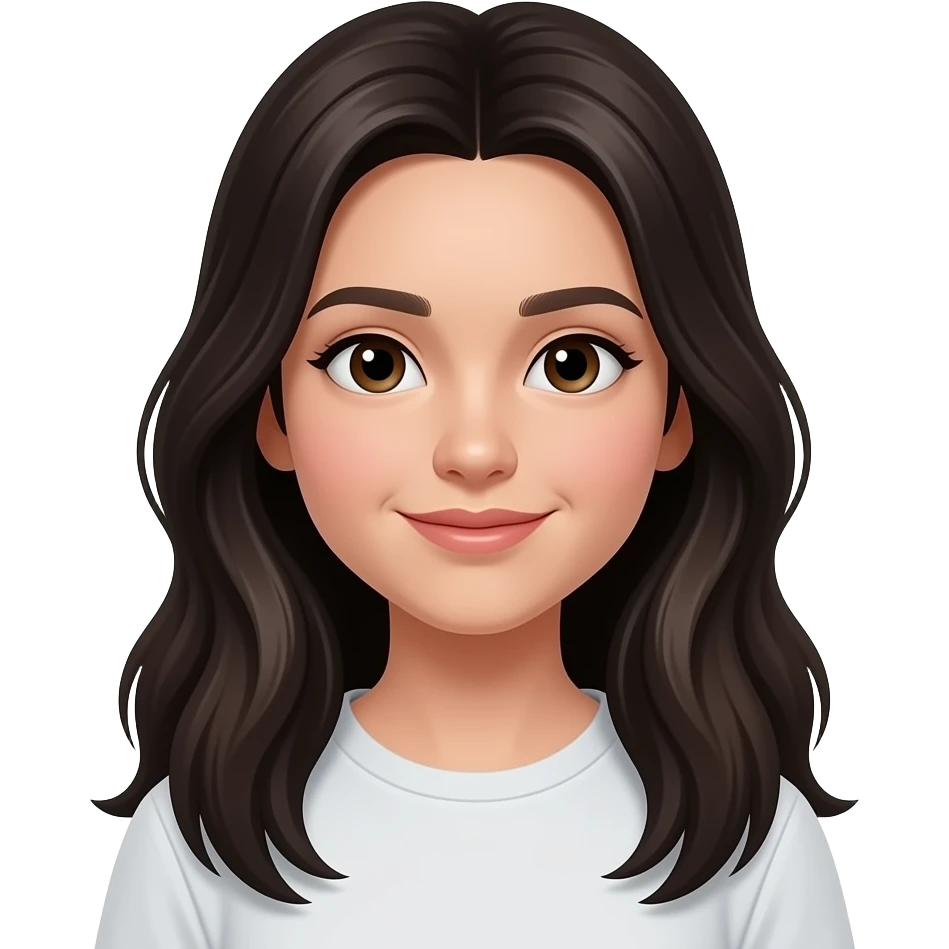 17 years old, dark long hair emoji