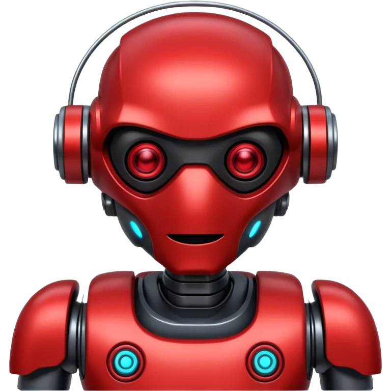 RED Robot Cyberpunk Happy emoji