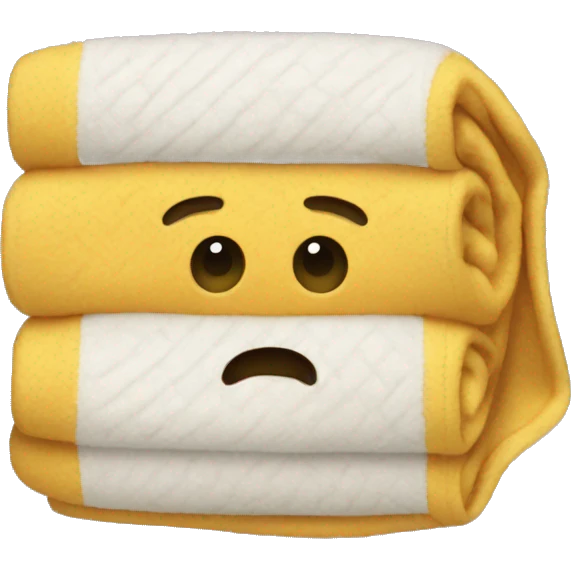a folded cozy blanket  emoji