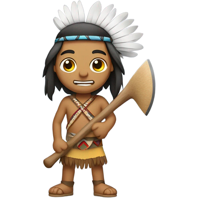 Native American Indian with hatchet emoji