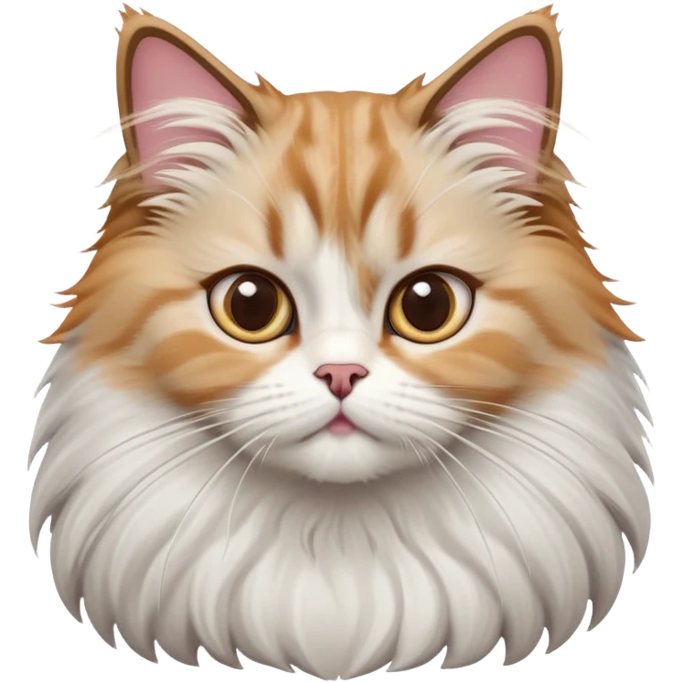 cinematic-adorable-big-eyed-fluffy-ragdoll-cat-portrait-emoji,-head-tilted-playfully-with-a-sweet-expression,-fluffy-white and grey-fur,-simplified-yet-irresistibly-cute-features-with-large,-expression, solid ginger persian cat emoji