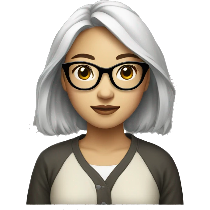 artistic asian girl with glasses emoji